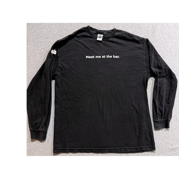 Alstyle Apparel & Activewear Other - Y2K Long Sleeve Shirt Black Meet Me At The Bar Verisign XL Mens